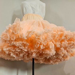 SAM'S Small Full Peach Petticoat Skirt and Matching Underpants